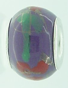 EB211 - Purple bead with red and green - Click Image to Close