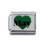 May in Sparkly Heart - Birthmonth 9mm Italian charm