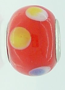 EB22 - Glass bead - orange blue and yellow bead - Click Image to Close