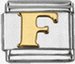 Gold soldered letter - F - 9mm Italian charm - Click Image to Close