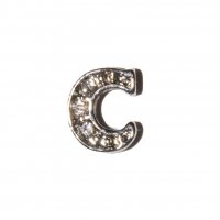 C Letter with stones - floating locket charm