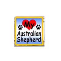Love my Australian Shepherd - dog - enamel 9mm Italian charm