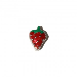 Strawberry silver colour outline 8mm floating locket charm