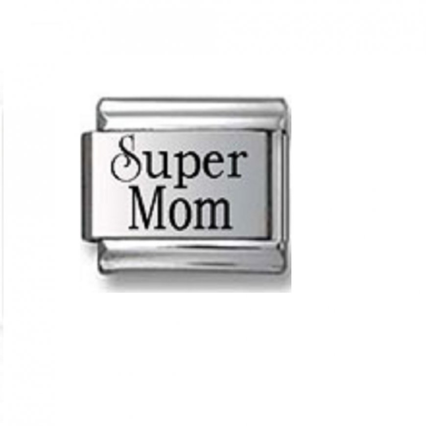 Super Mom (a) - Laser 9mm Italian charm - Click Image to Close
