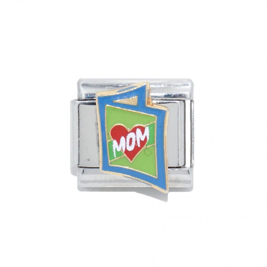 Mom in Card - 9mm Enamel Italian charm - Click Image to Close