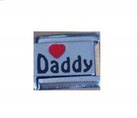 Love Daddy red heart - laser 9mm Italian charm