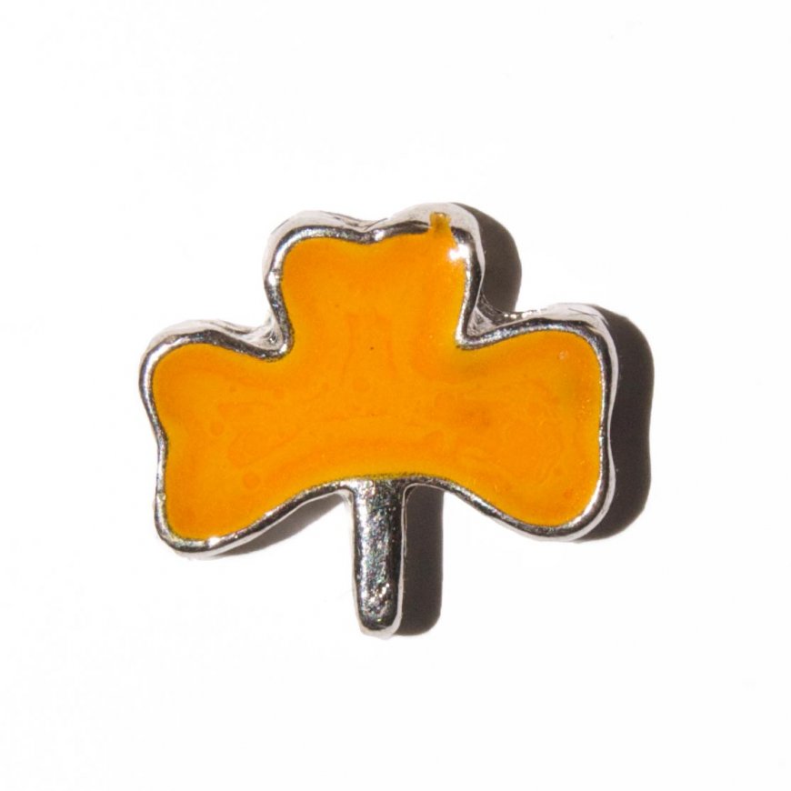 Shamrock mustard colour 9mm floating locket charm - Click Image to Close