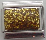 Gold glitter charm - enamel Italian charm - Click Image to Close