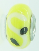 EB285 - Yellow, brown and white bead