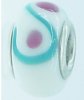 EB315 - White bead with turquoise swirls and pink dots