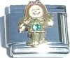 Little girl birthstone - December - Turquoise 9mm Italian Charm - Click Image to Close