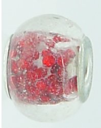 EB269 - Clear bead with red glitter - Click Image to Close