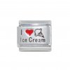I love ice cream - red heart laser - 9mm Italian charm