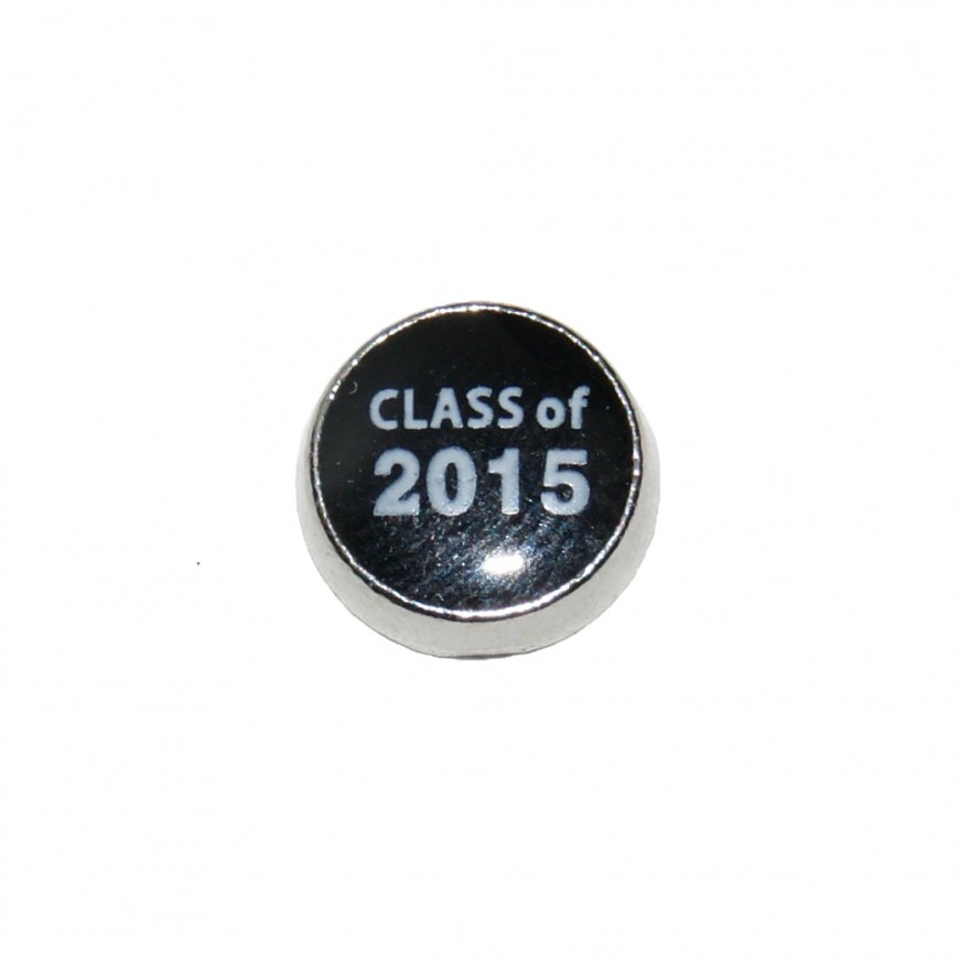 Graduation Class of 2015 circle 7mm floating locket charm - Click Image to Close