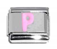 Pink Letter P - 9mm Italian charm