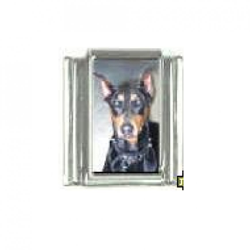 Dog charm - Doberman 4 - 9mm Italian charm - Click Image to Close
