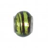 EB39 - Glass bead - Green foil with black lines - European bead