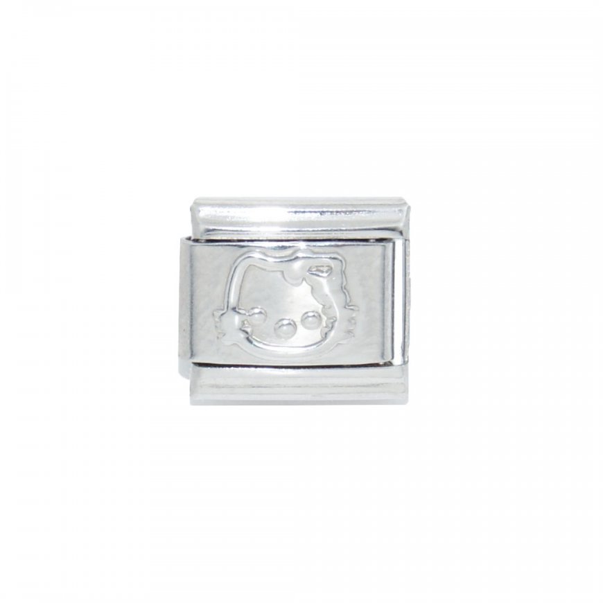 Silver coloured cat link - 9mm Italian charm - Click Image to Close