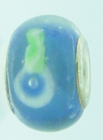 EB228 - Blue bead with green and blue