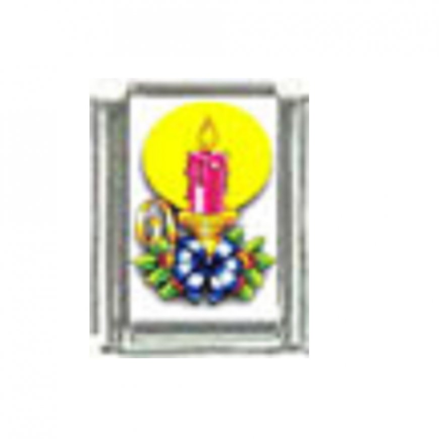 New Christmas (as) - Candle 9mm Italian Charm - Click Image to Close