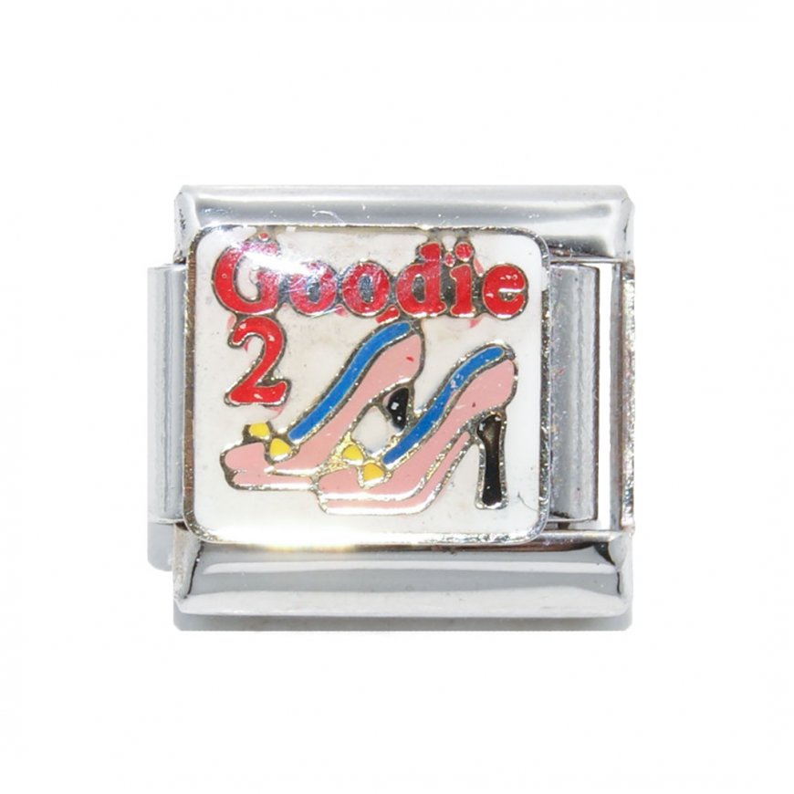Goodie 2 shoes - enamel 9mm Italian charm - Click Image to Close