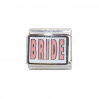 Bride - pink and white (a) - 9mm classic Italian charm