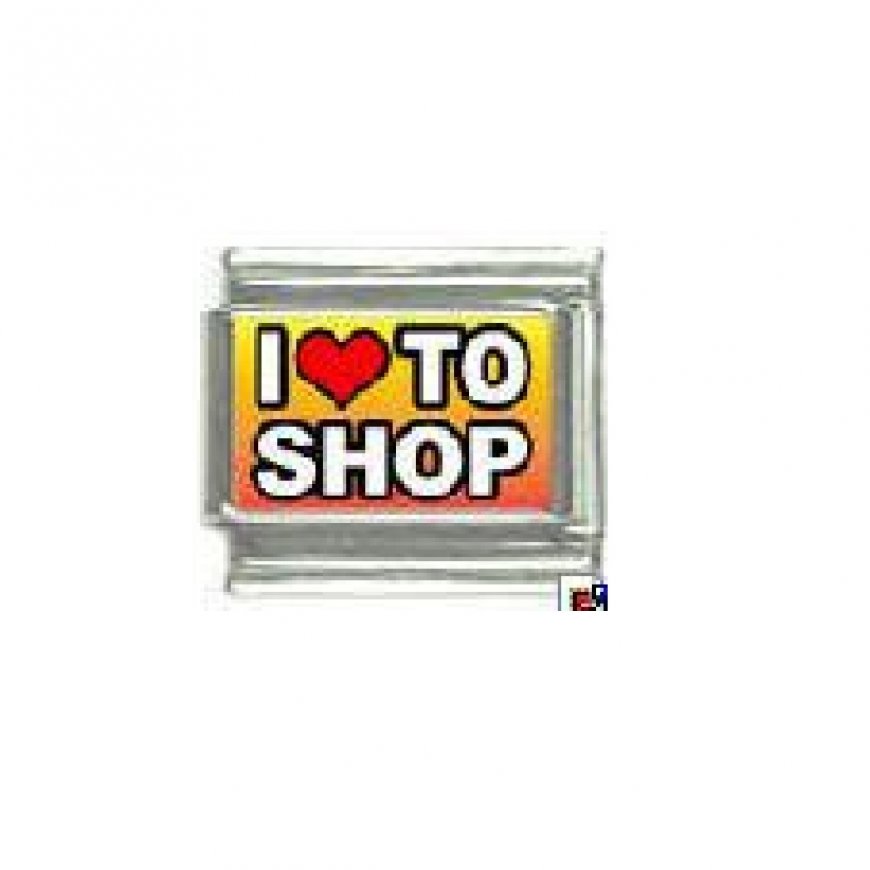 I love to shop - photo 9mm Italian charm - Click Image to Close