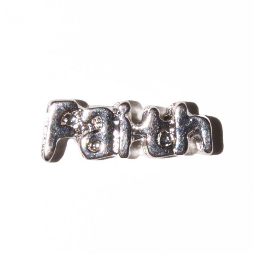 Faith silvertone 10mm floating locket charm - Click Image to Close