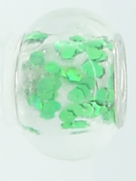 EB272 - Clear bead with green glitter