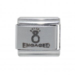 Engaged with ring - laser 9mm Italian charm