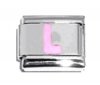 Pink Letter L - 9mm Italian charm