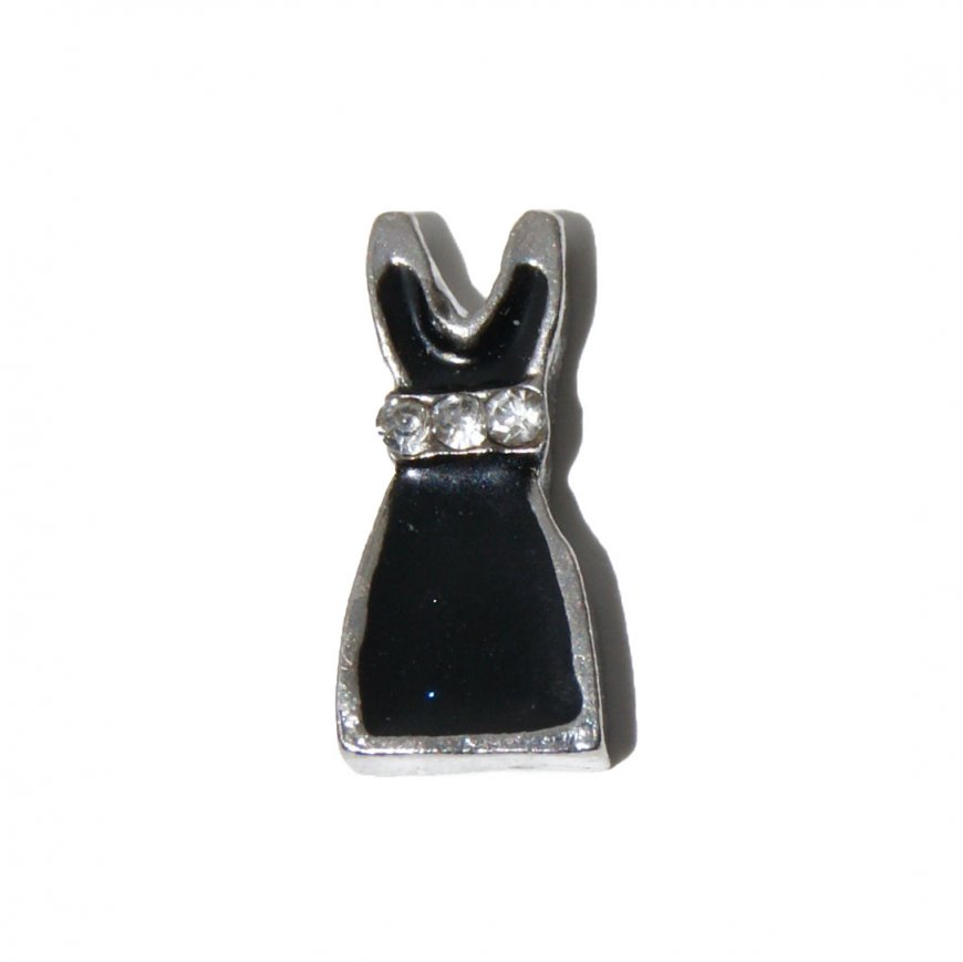 Black dress 11mm floating locket charm - Click Image to Close