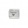 Nanny with heart - plain 9mm laser Italian charm