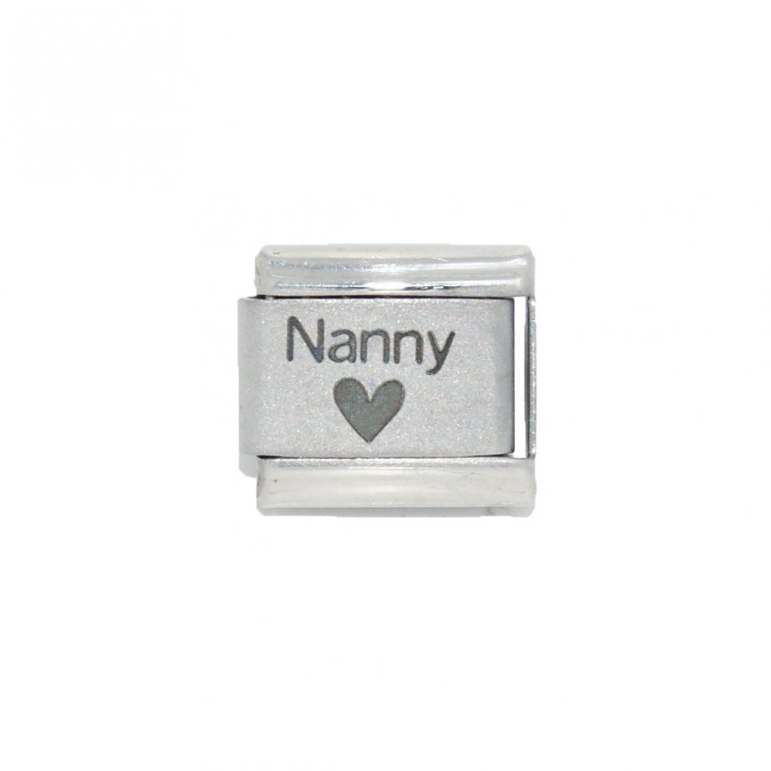 Nanny with heart - plain 9mm laser Italian charm - Click Image to Close
