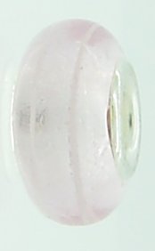 EB183 - Light pink foil bead with white stripe - Click Image to Close