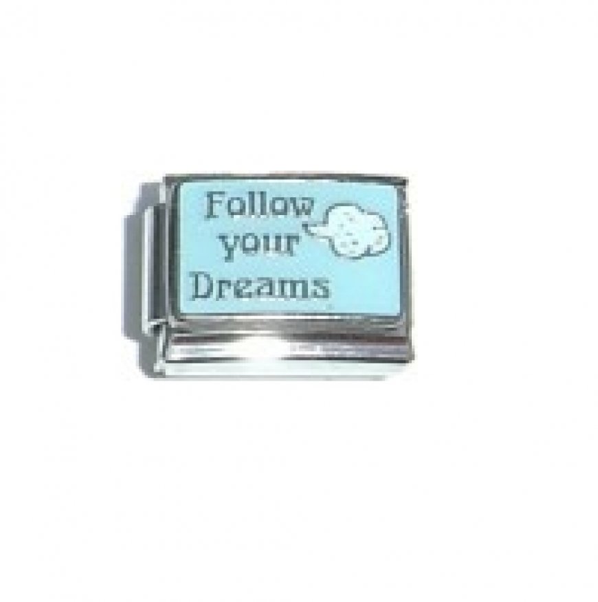 Follow your dreams - enamel 9mm Italian charm - Click Image to Close