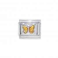 November Sparkly butterfly birthmonth - 9mm Italian charm