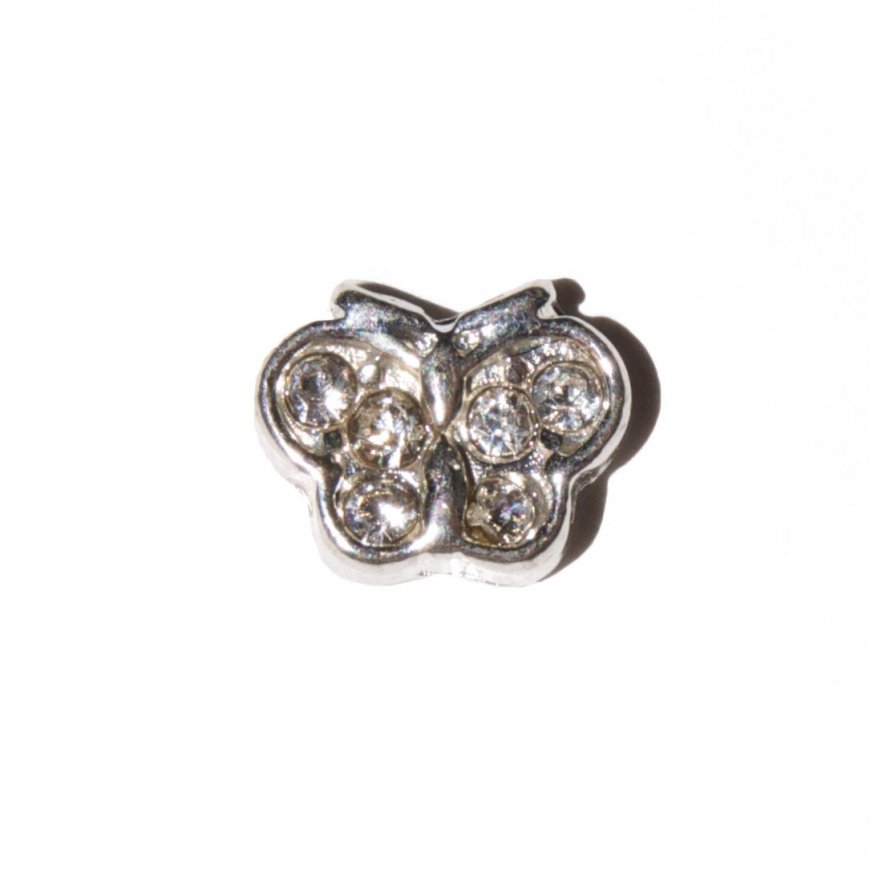 Butterfly with stones (b) 8mm floating charm - Click Image to Close