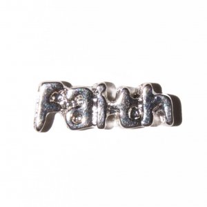 Faith silvertone 10mm floating locket charm