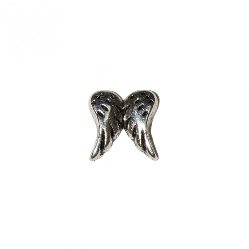 Angel wings 8mm floating locket charm - Click Image to Close