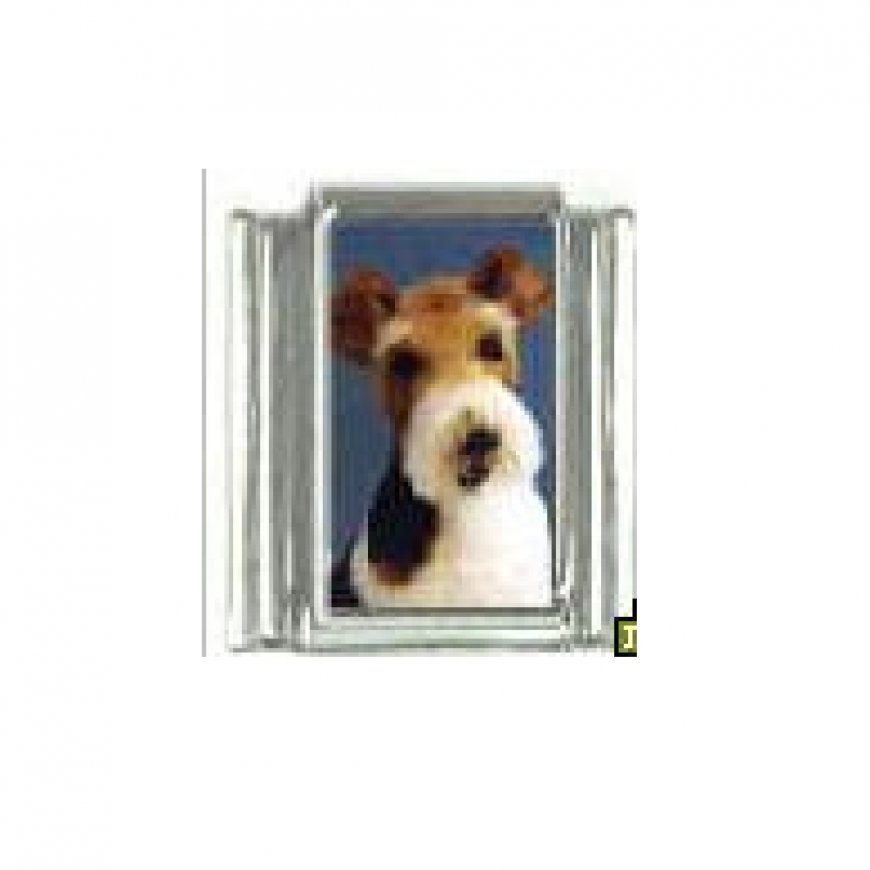 Dog charm - Fox Terrier 3 - 9mm Italian charm - Click Image to Close