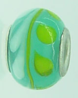 EB290 - Turquoise, white and green bead
