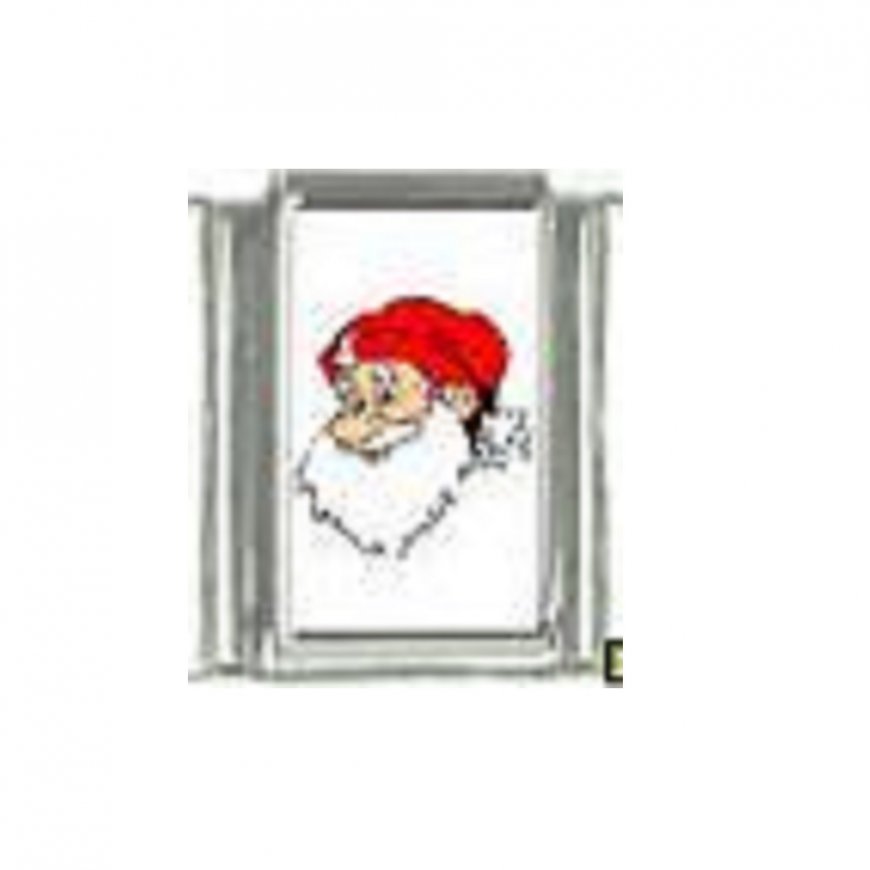 Christmas (b) - Father Christmas 9mm Italian Charm - Click Image to Close