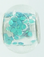 EB273 - Clear bead with turquoise glitter