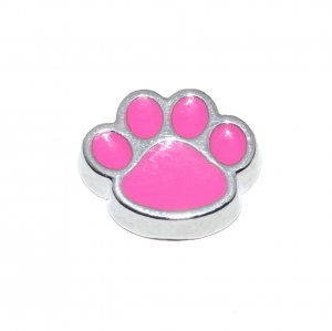 Pink Pawprint 9mm floating charm - fits living memory locket