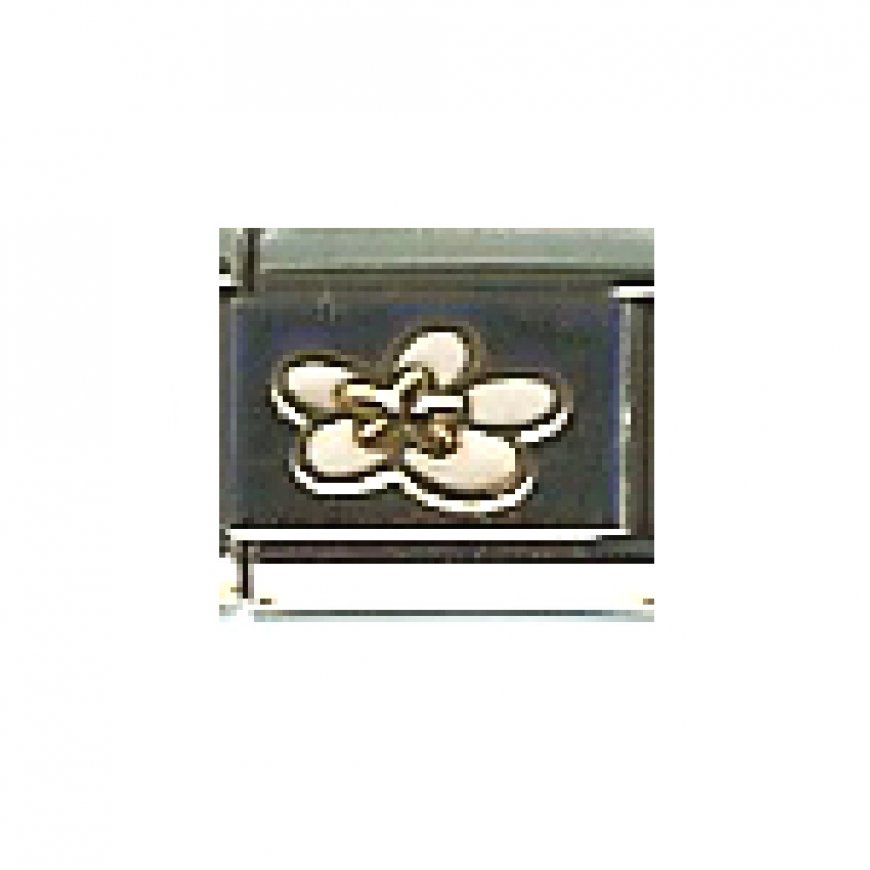 White water lily - 9mm enamel charm - Click Image to Close