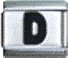 Letter D black - 9mm Italian charm