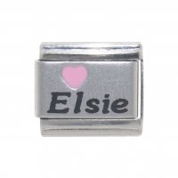 Personalised name with pink heart - 9mm Italian charm