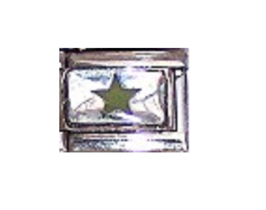 August - Birthmonth star silvery background 9mm Italian charm - Click Image to Close