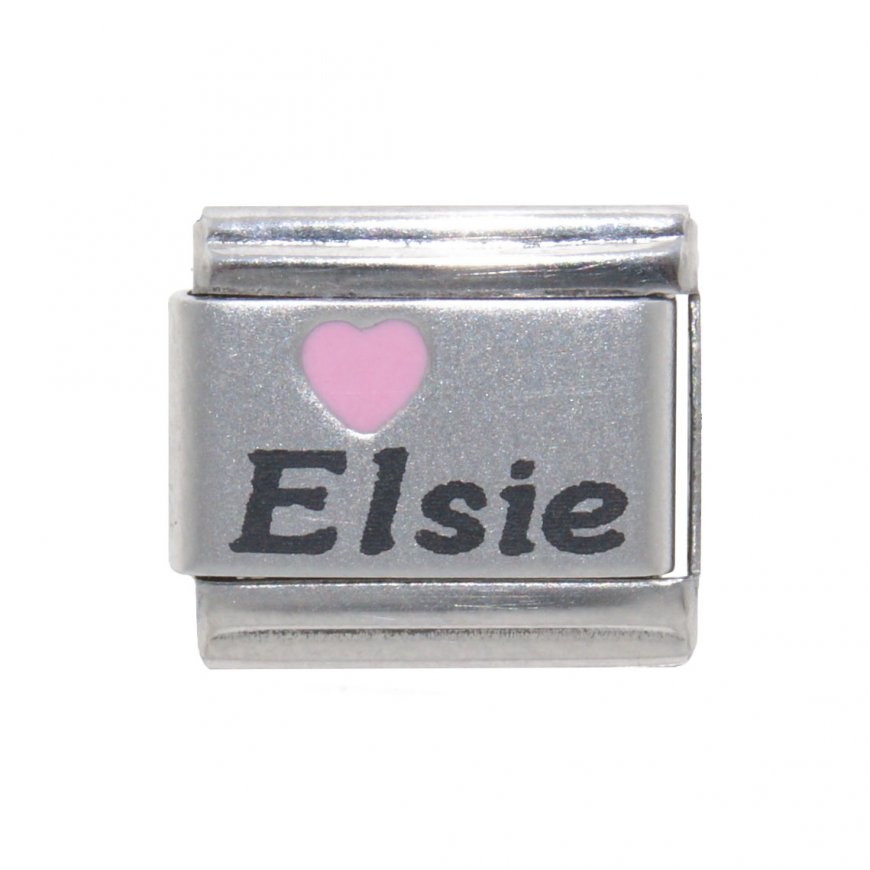 Personalised name with pink heart - 9mm Italian charm - Click Image to Close